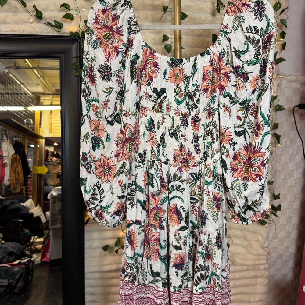 Angie Multicolor Floral Long Sleeve Dress